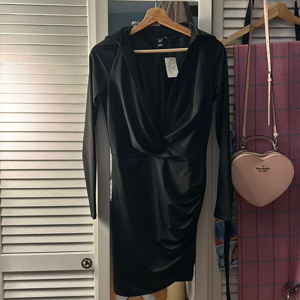 Signature Style Collared Wrap Mini Dress